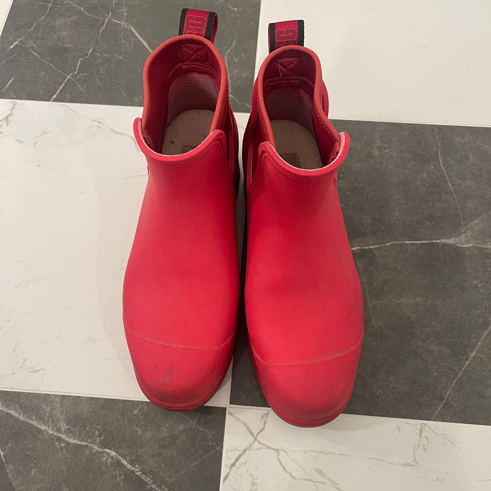 UGG Red Winter Rain Ankle Boots